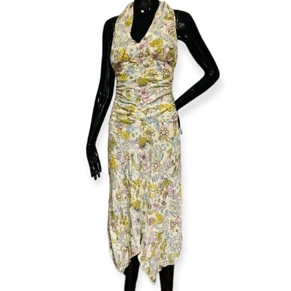 Cue Australia Floral Silk Open Back Dress Size 8 - Picture 1 of 10